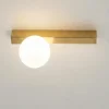 Plafoniera oro sfera bianca moderna snooky perenz illuminazione