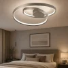 Plafoniera per camera da letto led cct spazzolato ritmo grigio perenz