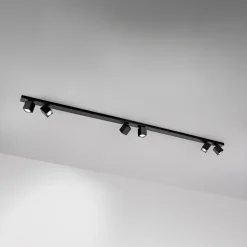 Plafoniera per cucina 200cm con spot orientabili nera oddy perenz