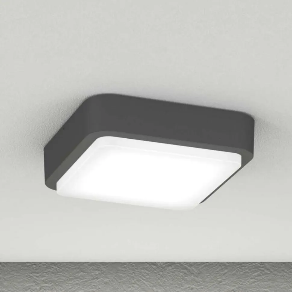 Plafoniera per esterni quadrata antracite top light irvine