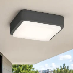 Plafoniera per esterni quadrata antracite top light irvine
