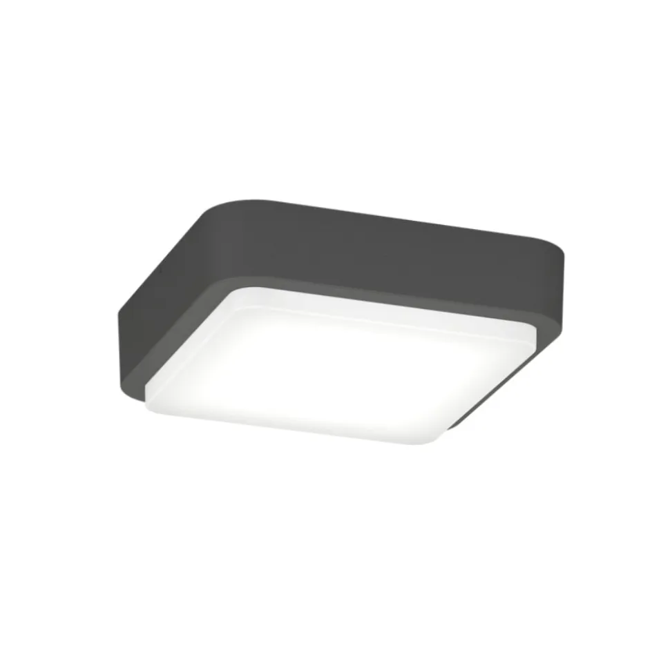 Plafoniera per esterni quadrata antracite top light irvine