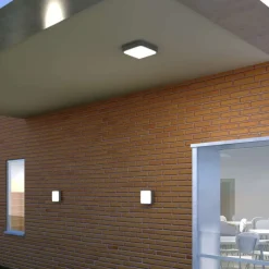 Plafoniera per esterni quadrata antracite top light irvine