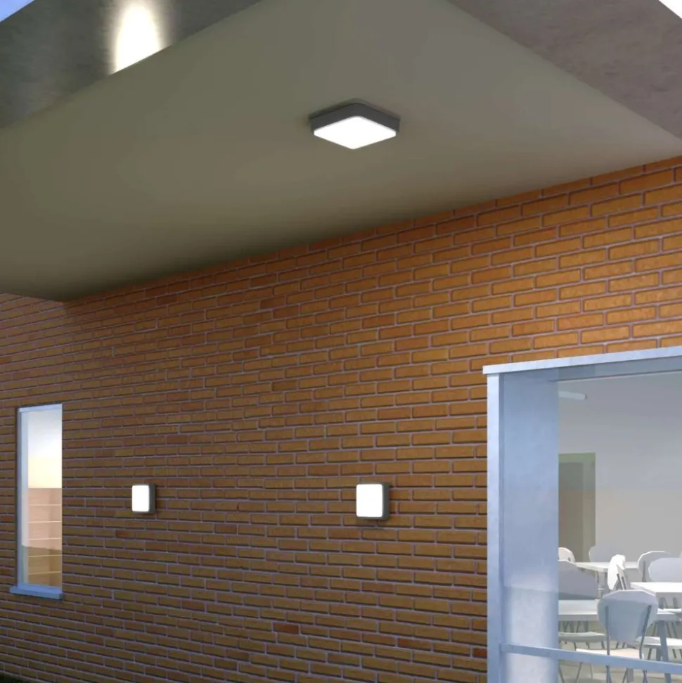Plafoniera per esterni quadrata antracite top light irvine