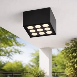 Plafoniera per esterno cubo antracite led 17w 3000k