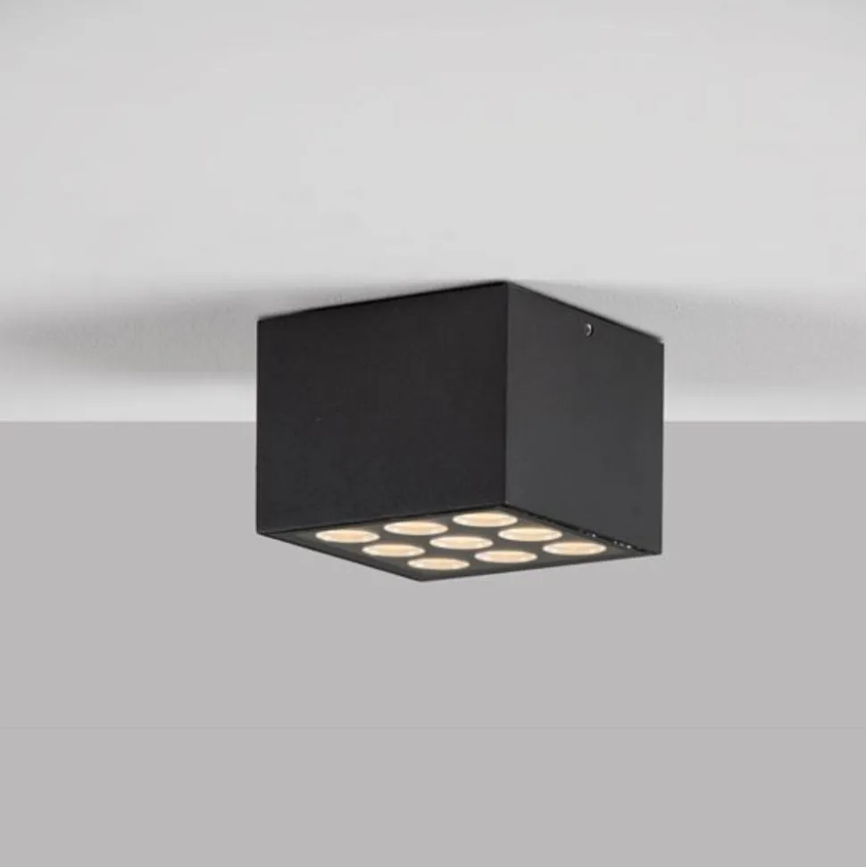 Plafoniera per esterno cubo antracite led 17w 3000k