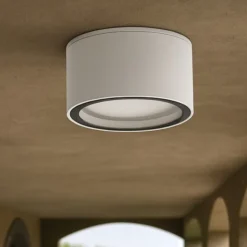 Plafoniera per esterno da soffitto bianco tondo