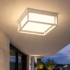 Plafoniera per esterno moderna ip65 bianca led cct gea luce