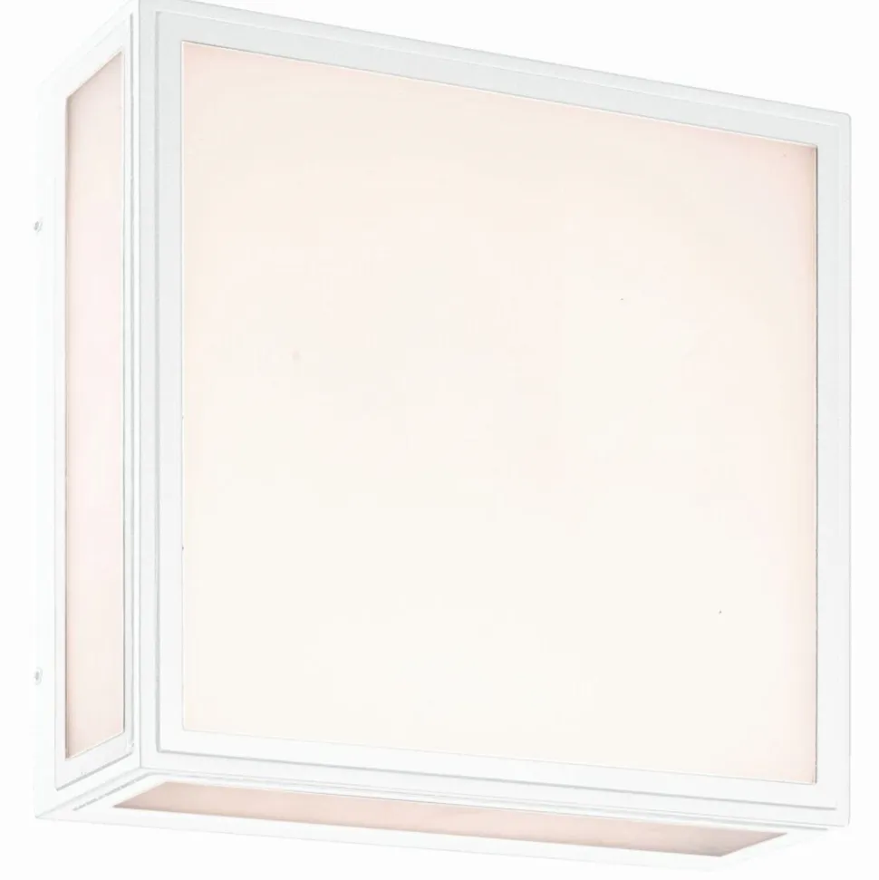 Plafoniera per esterno quadrata bianca led 14w 3000k