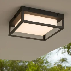 Plafoniera quadrata da esterno antracite led 14w cct anti corrosione