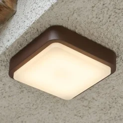 Plafoniera quadrata da esterno corten top light irvine