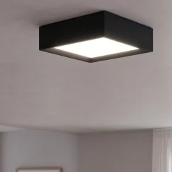 Plafoniera quadrata led 3000k nera linea light tara