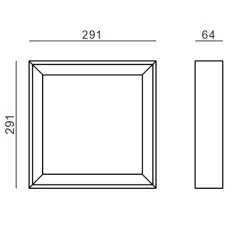 Plafoniera quadrata led 3000k nera linea light tara