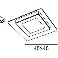 Plafoniera quadrata led 45w cct moderna perenz bend