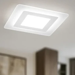 Plafoniera quadrata moderna led 30w cct bend perenz per cucina