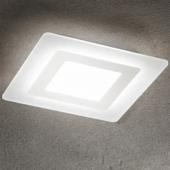 Plafoniera quadrata moderna led 30w cct bend perenz per cucina