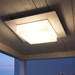 Plafoniera quadrata per esterno balcone grigia miami top light