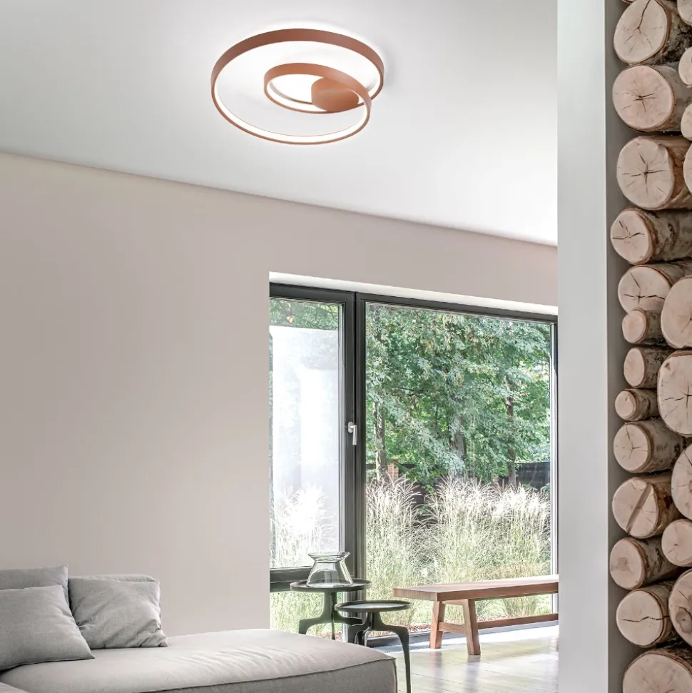 Plafoniera ritmo cannella opaco moderna led cct perenz illuminazione