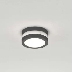 Plafoniera rotonda antracite per esterno balcone top light soho