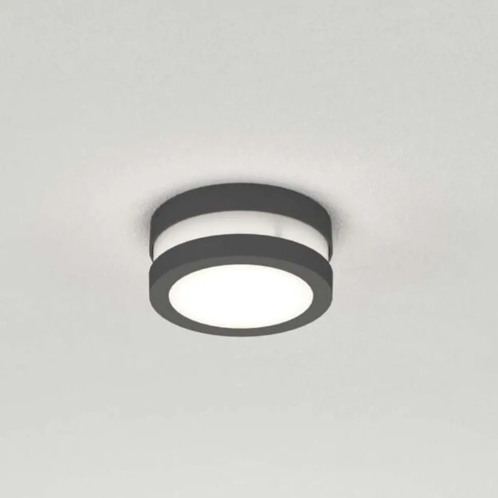Plafoniera rotonda antracite per esterno balcone top light soho