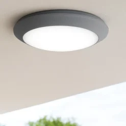 Plafoniera rotonda da esterno top light verona grigia
