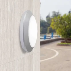 Plafoniera rotonda da esterno top light verona grigia