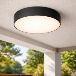 Plafoniera rotonda da esterno balcone antracite led 20w 3000k ip65