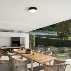 Plafoniera rotonda da esterno balcone antracite led 20w 3000k ip65