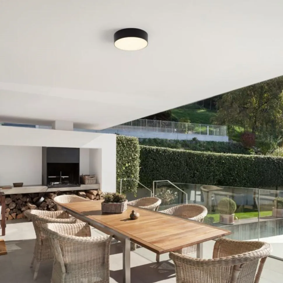 Plafoniera rotonda da esterno balcone antracite led 20w 3000k ip65