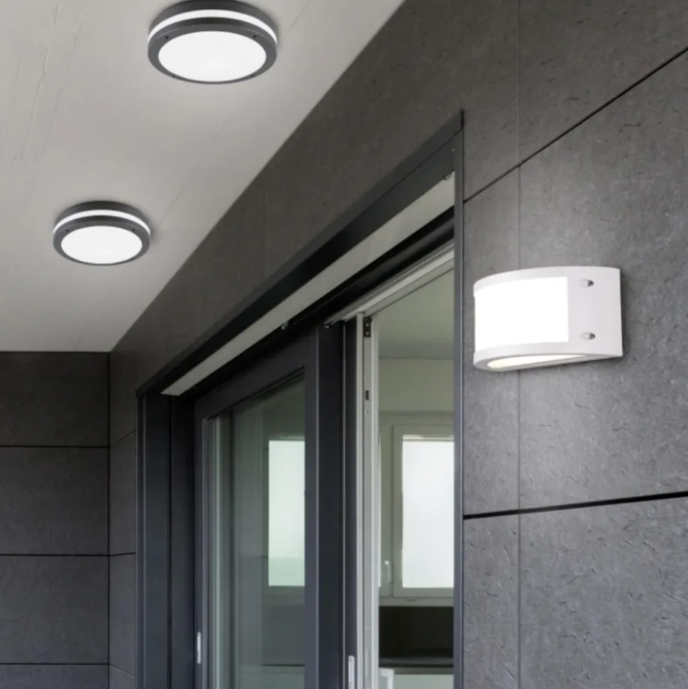 Plafoniera rotonda per esterno moderna antracite 11w 3000k