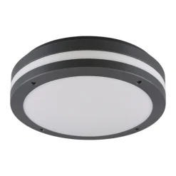 Plafoniera rotonda per esterno moderna antracite 11w 3000k