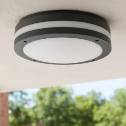 Plafoniera rotonda per esterno moderna antracite 11w 3000k