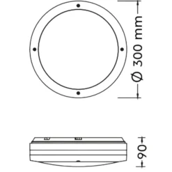 Plafoniera rotonda per esterno moderna antracite 11w 3000k