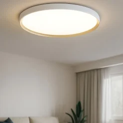 Plafoniera tonda halo led 40w cct bianco oro perenz moderna