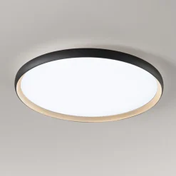 Plafoniera tonda halo nero oro perenz led 40w cct dimmerabile