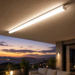 Plafoniera tubo per esterno bianca 119cm led 30w 4000k ip65