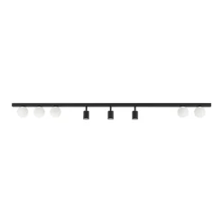 Plafoniera binario 180cm con faretti orientabili nera per cucina moderna