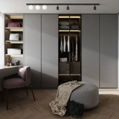 Plafoniera binario 159cm nero con faretti orientabili sfere vetro fp