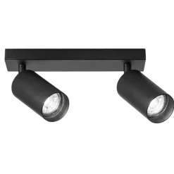 Plafoniera con 2 faretti orientabili nera