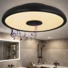 Plafoniera da bagno bluetooth led rgb nera con cassa e telecomando