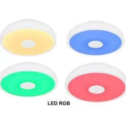 Plafoniera da bagno bluetooth led rgb nera con cassa e telecomando