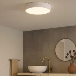Plafoniera da bagno 32cm bianca rotonda