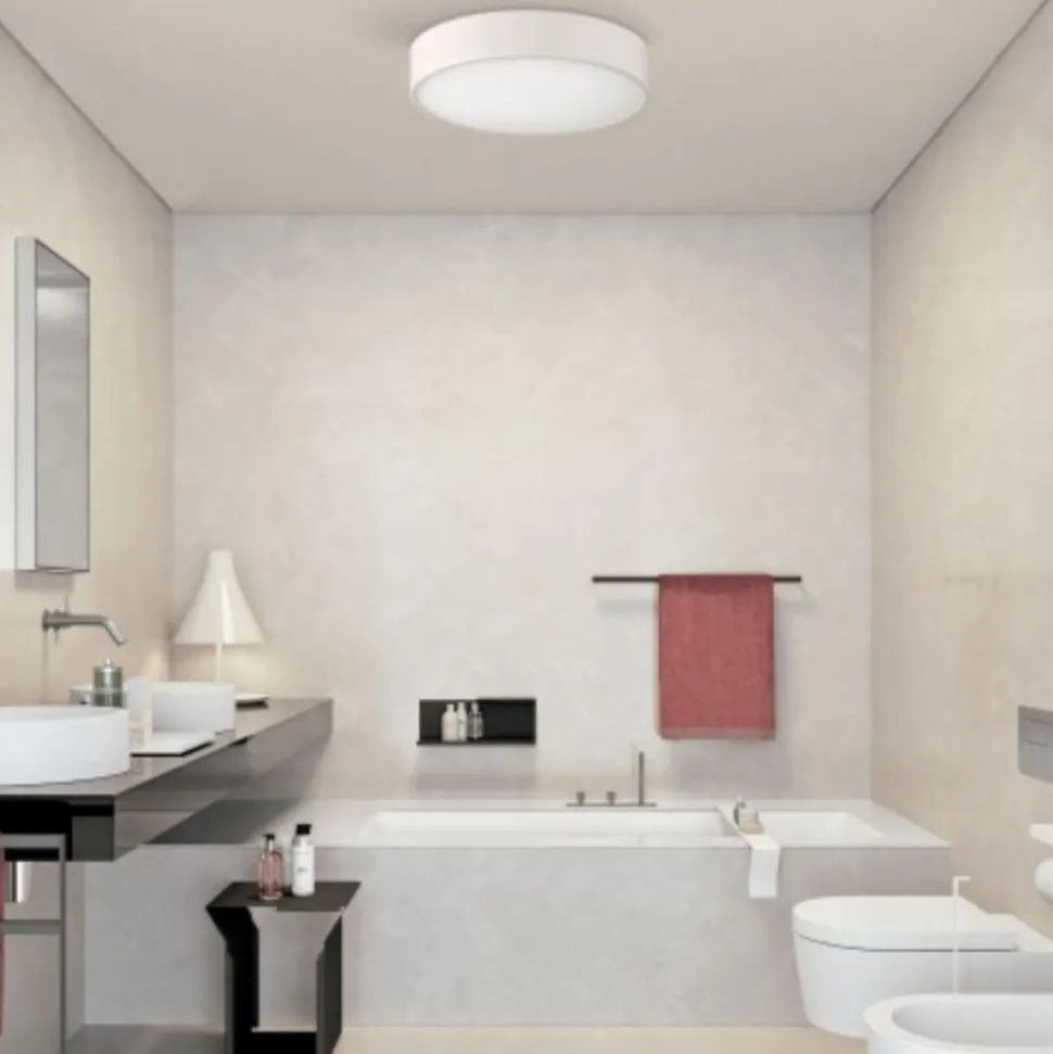 Plafoniera da bagno 32cm bianca rotonda