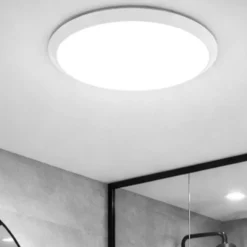 Plafoniera da bagno rotonda bianca led 15w 3000k ip44