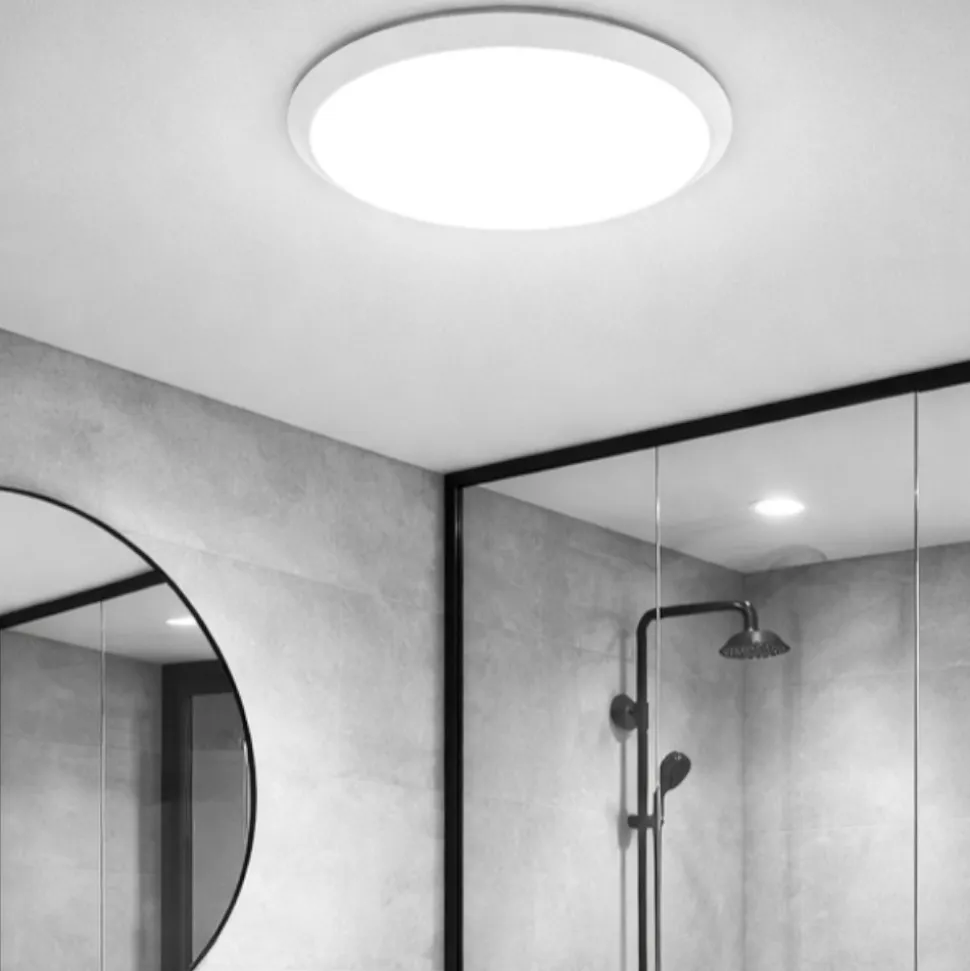 Plafoniera da bagno rotonda bianca led 15w 3000k ip44