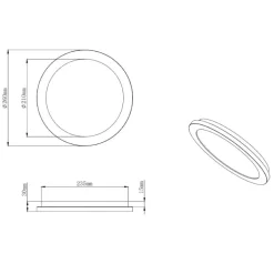 Plafoniera da bagno rotonda bianca led 15w 3000k ip44