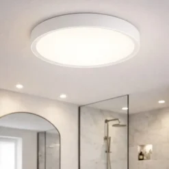 Plafoniera da bagno rotonda bianca led 3000k 18w