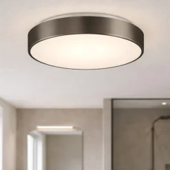 Plafoniera da bagno rotonda 26cm grigio nichel
