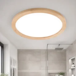Plafoniera da bagno scandinava 36w led cct in legno