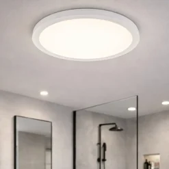 Plafoniera da bagno tonda bianca led10w 3000k dimmerabile